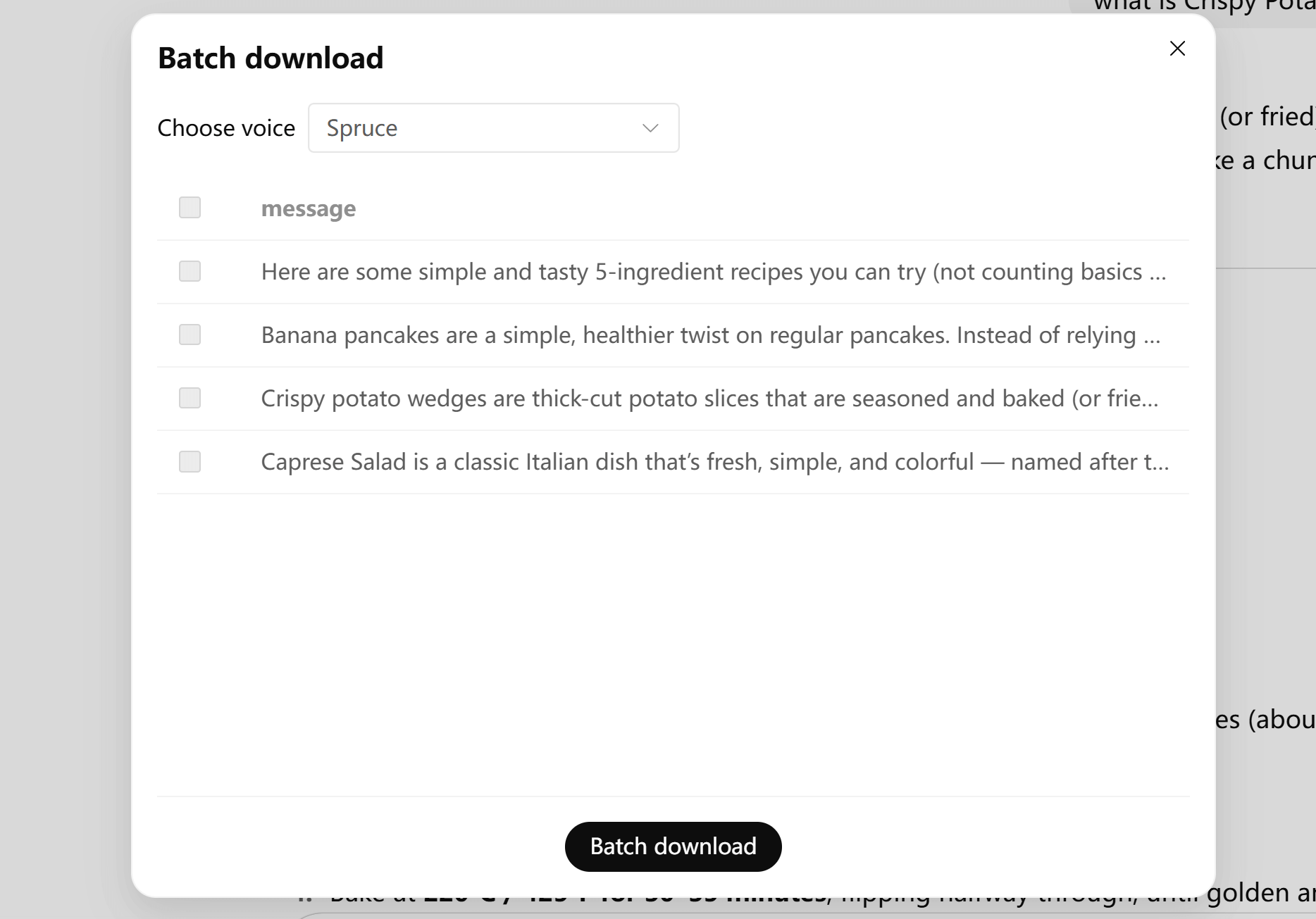 batch export multiple voices