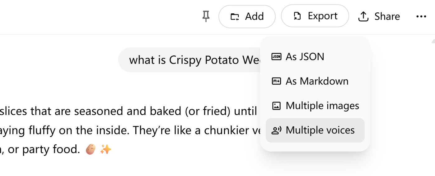 export multiple voices