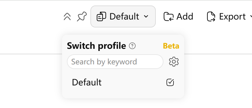 Multiple profile button with profile switching dropdown